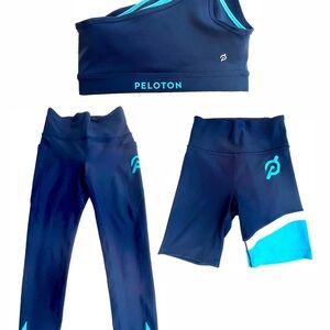 Peloton Dark Blue and Light Blue Workout Set slightly used